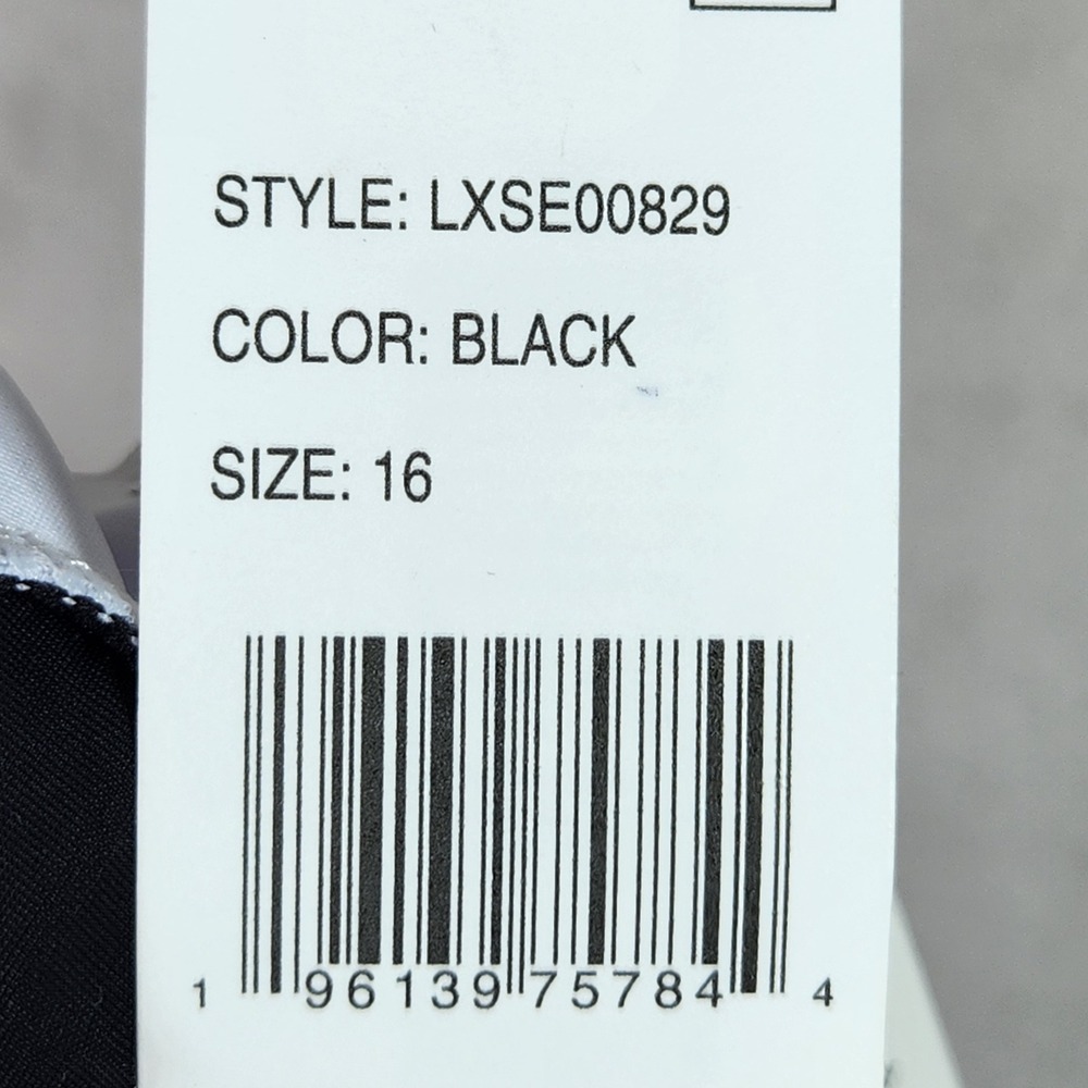 Beyond Control One Piece Swimsuit Womens 16 Black Tank Colorblock Twist Back New - Picture 4 of 5